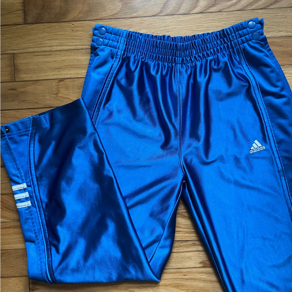 Adidas Shiny Metallic Blue Tear Away Track Pant